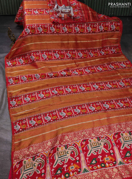 Red & Pink Banarasi Silk - Patola Weaving