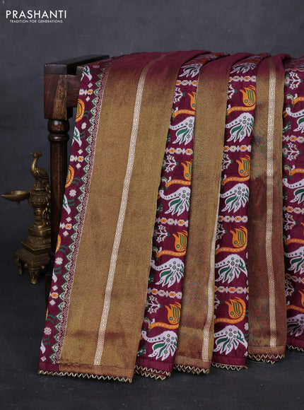 Purple & Pink Banarasi Silk - Patola Weaving