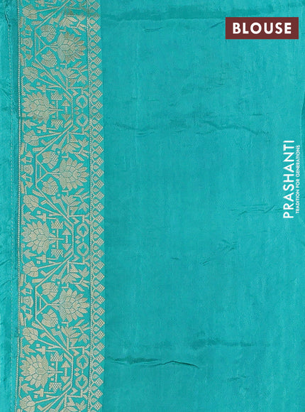 Navy Blue & Teal Blue Banarasi Silk - Patola Weaving