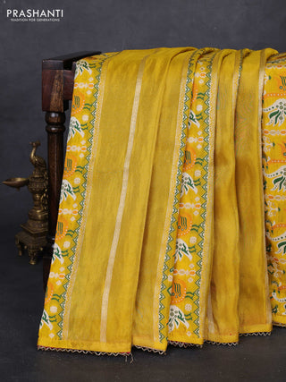 Yellow & Pink Banarasi Silk - Patola Weaving