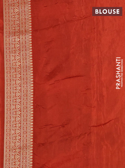 Coffee Brown & Orange Banarasi Silk - Patola Weaving
