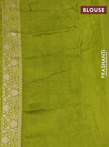 Bottle Green & Lime Green Banarasi Silk - Patola Weaving