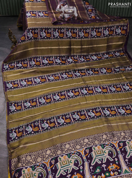 Violet & Yellow Banarasi Silk - Patola Weaving
