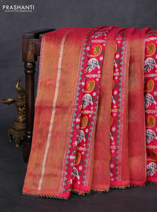 Pink & Orange Banarasi Silk - Patola Weaving