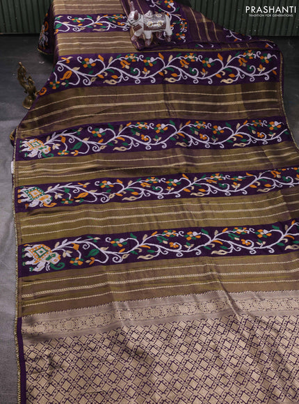 Violet & Yellow Banarasi Silk - Patola Weaving