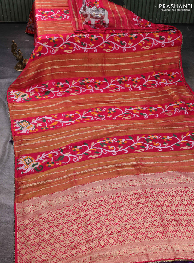 Pink & Violet Banarasi Silk - Patola Weaving