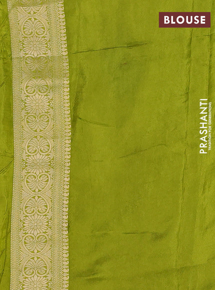 Green & Lime Green Banarasi Silk - Patola Weaving