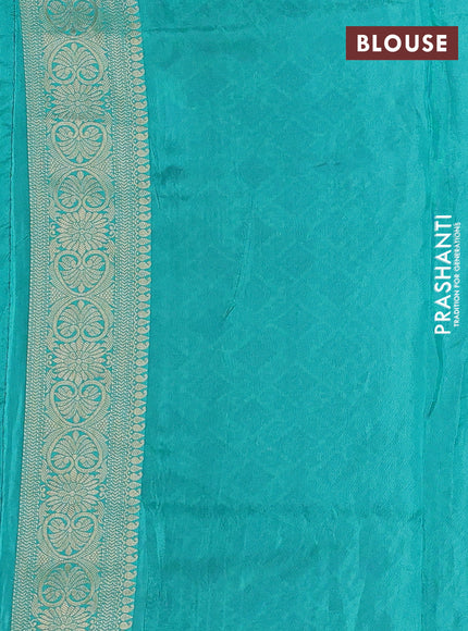 Navy Blue & Teal Blue Banarasi Silk - Patola Weaving