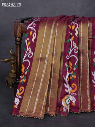 Purple & Red Banarasi Silk - Patola Weaving