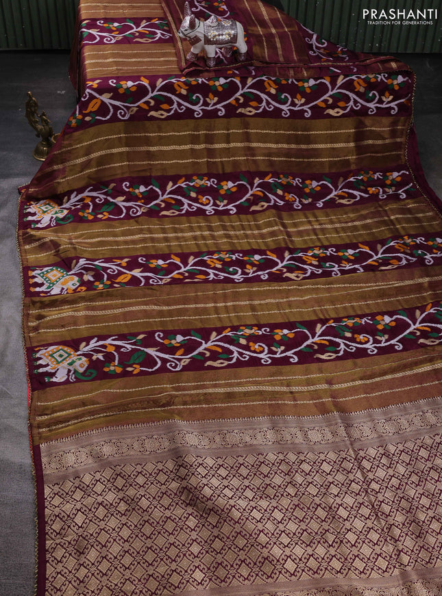 Purple & Red Banarasi Silk - Patola Weaving