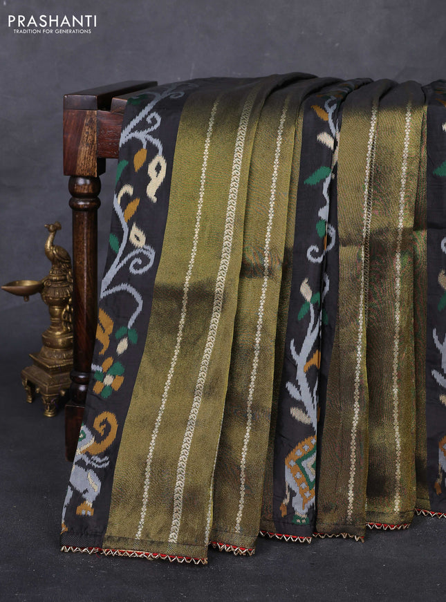 Black & Red Banarasi Silk - Patola Weaving