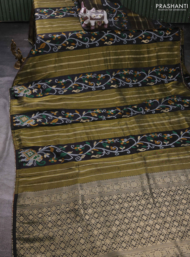 Black & Red Banarasi Silk - Patola Weaving