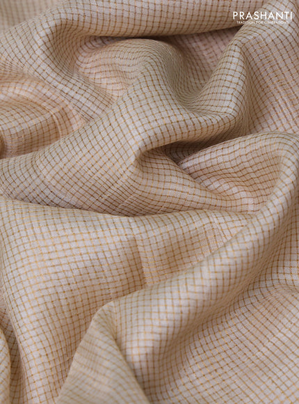 Cream Pure Tussar Silk - Embroidery