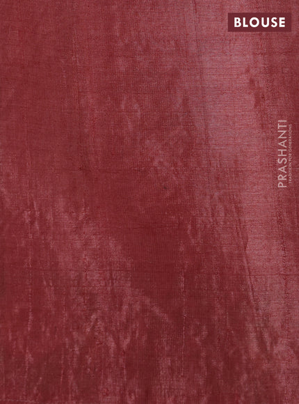 Peach Pure Tussar Silk - Embroidery