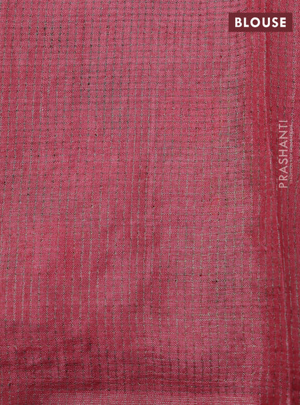 Peach Pink Pure Tussar Silk - Embroidery