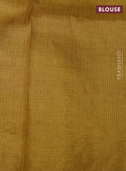 Mustard  Pure Tussar Silk - Embroidery