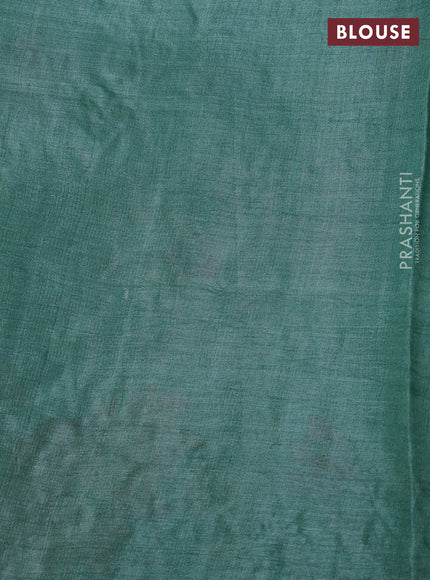 Pastel Green Pure Tussar Silk - Embroidery