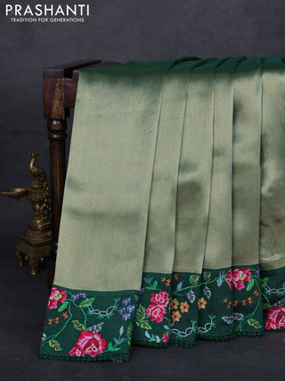 Green Tissue Silk - Embroidery