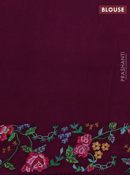 Gold & Purple Tissue Silk - Embroidery