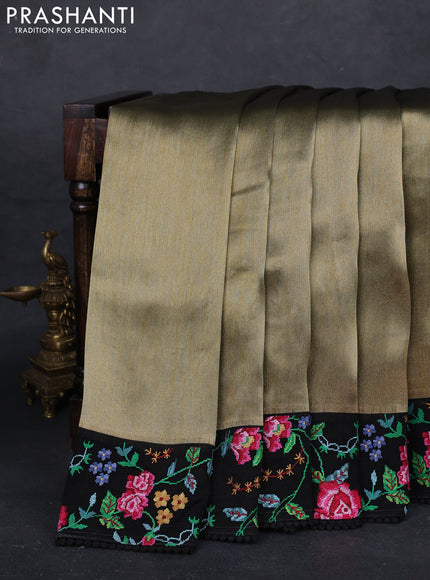 Gold & Black Tissue Silk - Embroidery