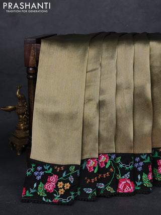 Gold & Black Tissue Silk - Embroidery