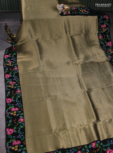 Gold & Black Tissue Silk - Embroidery