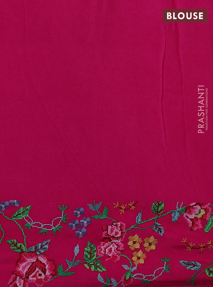 Gold & Pink Tissue Silk - Embroidery
