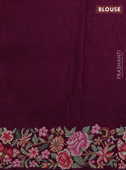 Gold & Purple Tissue Silk - Embroidery