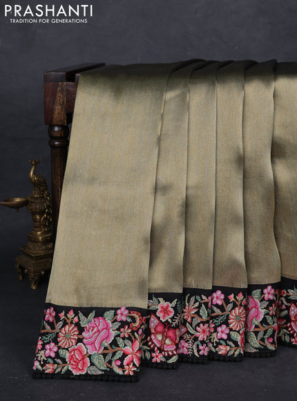 Gold & Black Tissue Silk - Embroidery