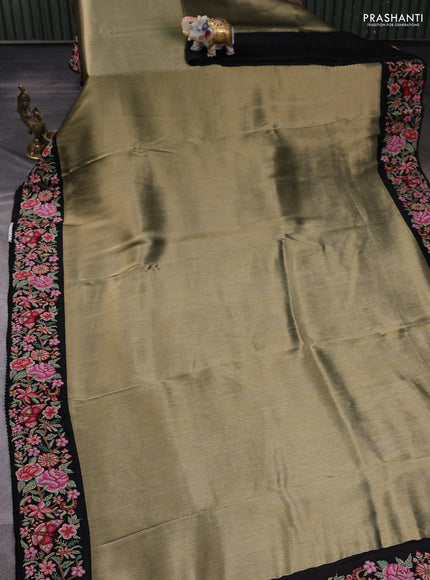 Gold & Black Tissue Silk - Embroidery