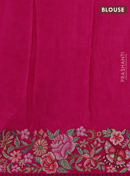 Gold & Pink Tissue Silk - Embroidery