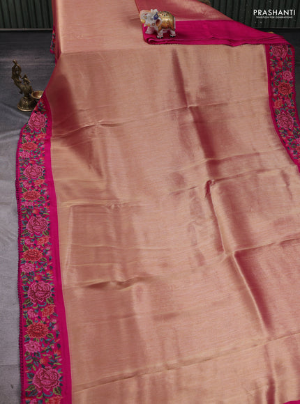Gold & Pink Tissue Silk - Embroidery