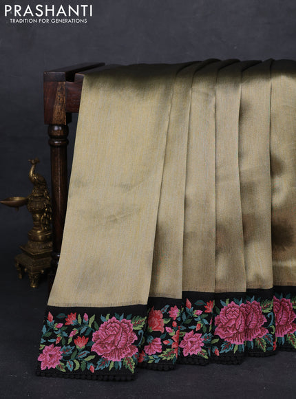 Gold & Black Tissue Silk - Embroidery