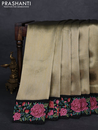 Gold & Black Tissue Silk - Embroidery