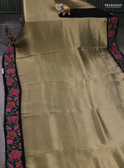 Gold & Black Tissue Silk - Embroidery