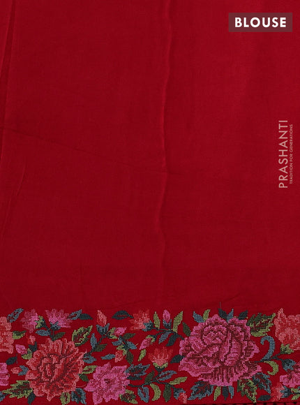 Gold & Red Tissue Silk - Embroidery