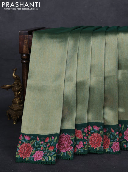 Green Tissue Silk - Embroidery