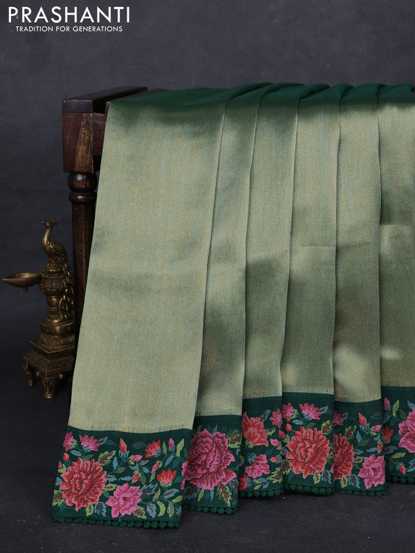 Green Tissue Silk - Embroidery