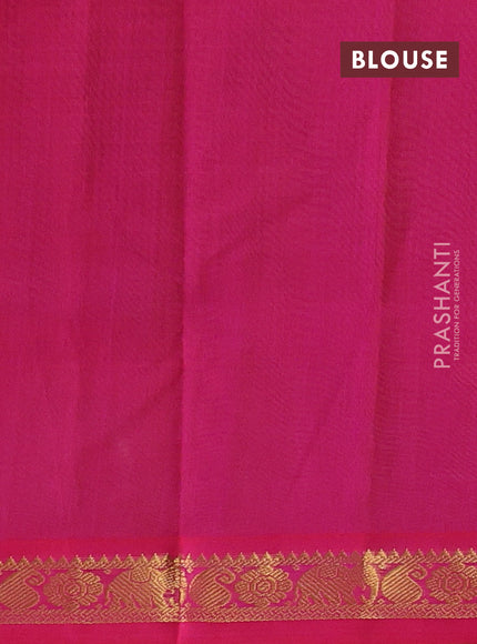 Mustard Yellow & Pink Silk Cotton Saree