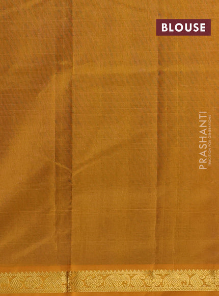 Violet & Mustard Yellow Silk Cotton Saree