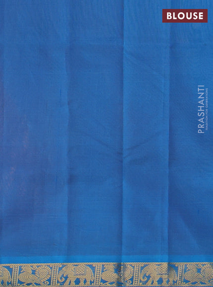 Orange & Cs Blue Silk Cotton Saree