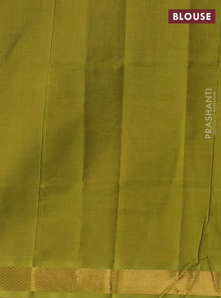 Maroon & Mehendi Green Silk Cotton Saree