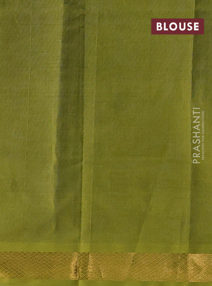 Blue & Mehendi Green Silk Cotton Saree