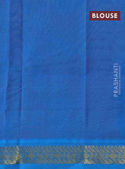 Mango Yellow & Cs Blue Silk Cotton Saree