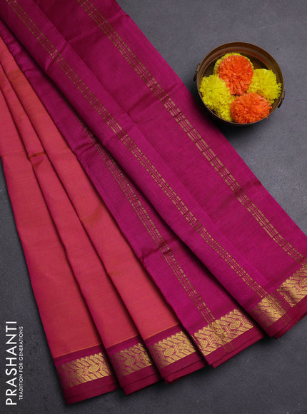 Pink & Magenta Pink Silk Cotton Saree