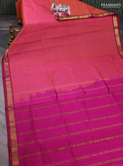Pink & Magenta Pink Silk Cotton Saree