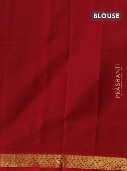 Green & Red Silk Cotton Saree