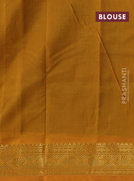 Green & Mustard Yellow Silk Cotton Saree