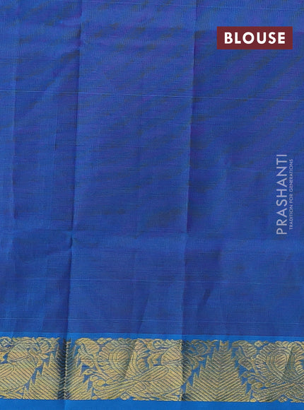 Pink & Cs Blue Silk Cotton Saree