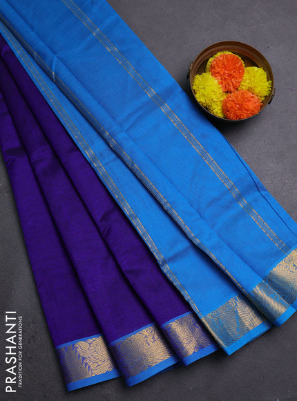 Blue & Cs Blue Silk Cotton Saree